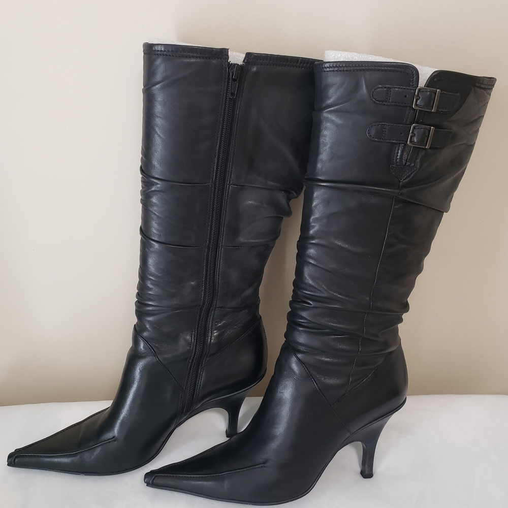 Madison Studio Black Pointed Toe Heeled Boots
